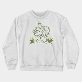 Green Floral Cactus Crewneck Sweatshirt